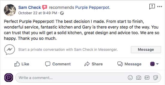 purple pepperpot bespoke kitchens testimonial nov 2018 (2)